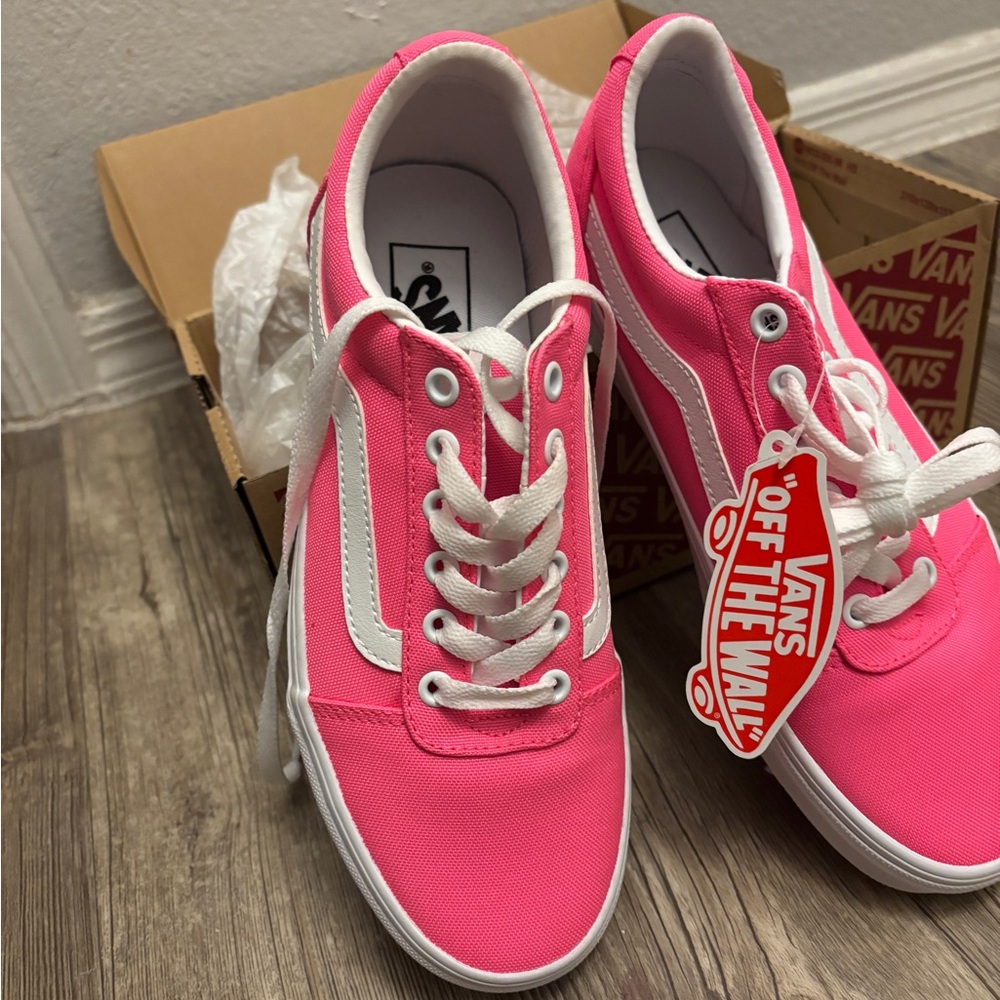 Vans Women's Bright Pink Canvas Sneakers